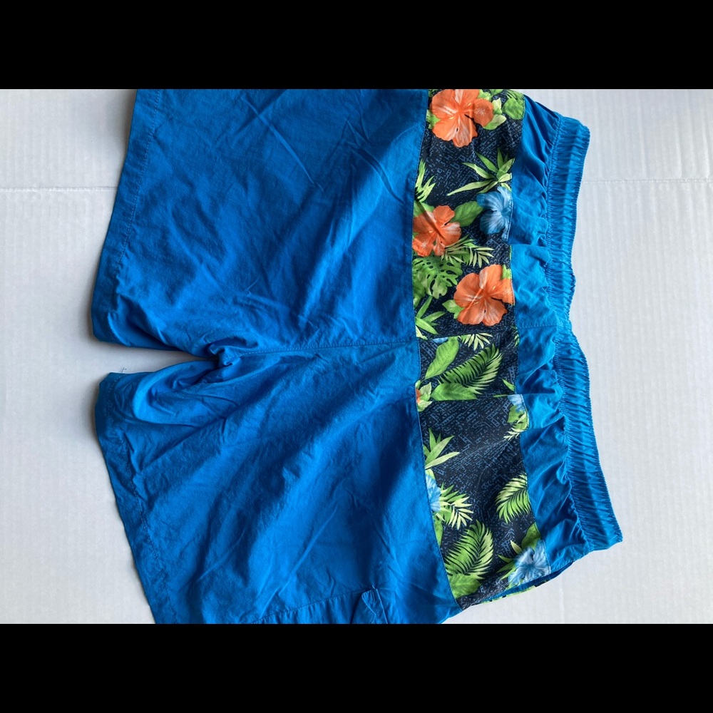 Rainforest lined swim trunks w pocket blue
